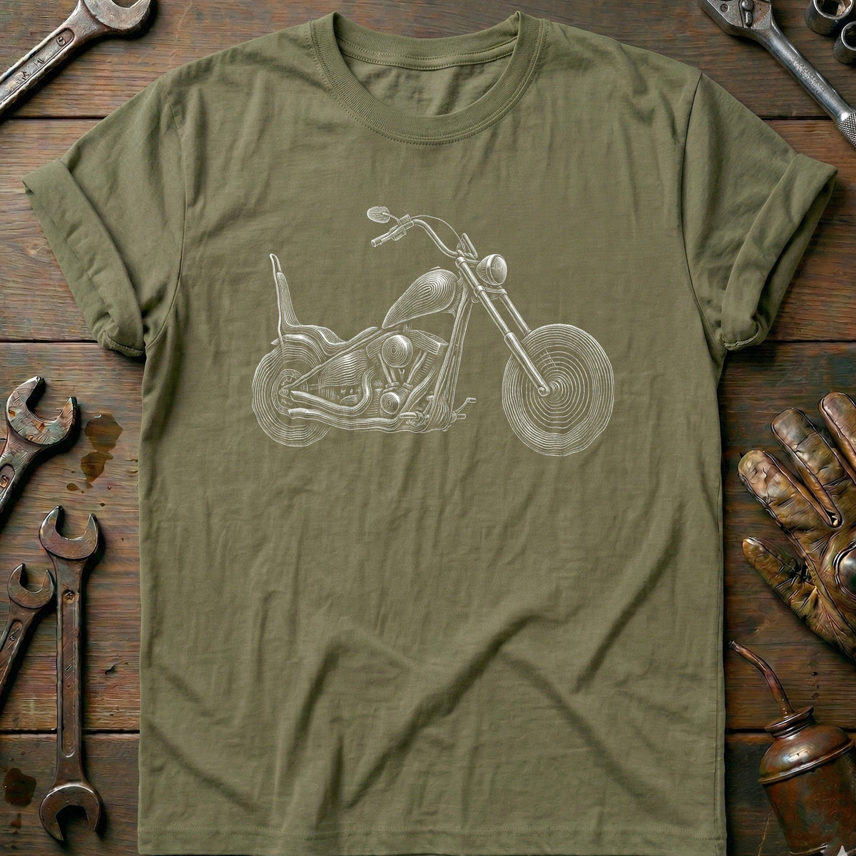 Chopper Engraving Motorcycle T-Shirt Gift For Biker