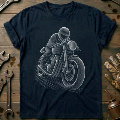 Cafe Racer Engraving Motorcycle T-Shirt AU Gift For Biker