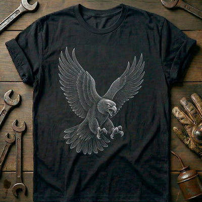 Eagle Engraving Motorcycle T-Shirt AU Gift For Biker