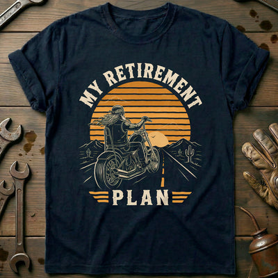 Retirement Plan Sunset Motorcycle T-Shirt GC Gift For Biker