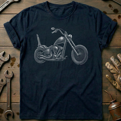 Chopper Engraving Motorcycle T-Shirt AU Gift For Biker