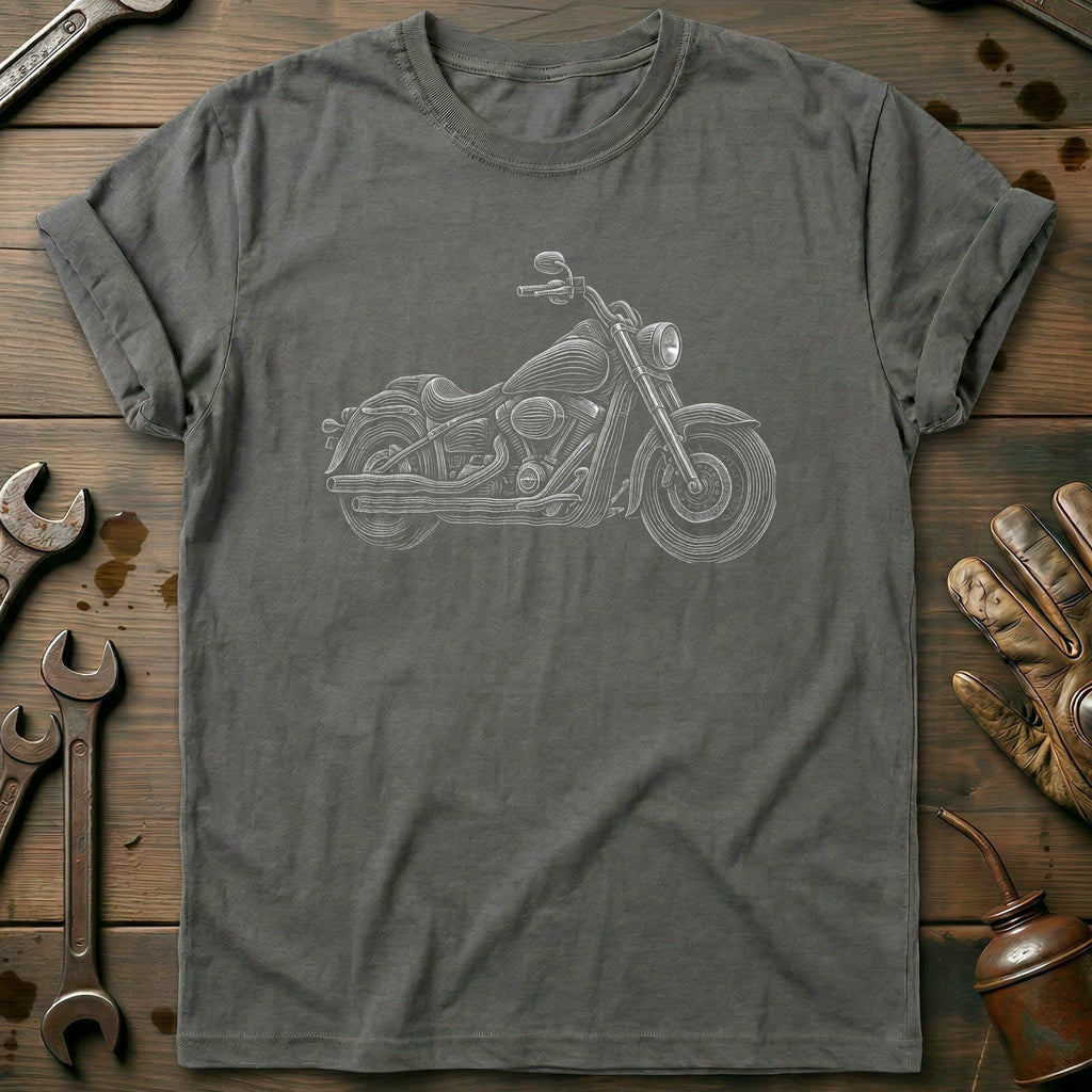 Cruiser Engraving Motorcycle T-Shirt EU Gift For Biker