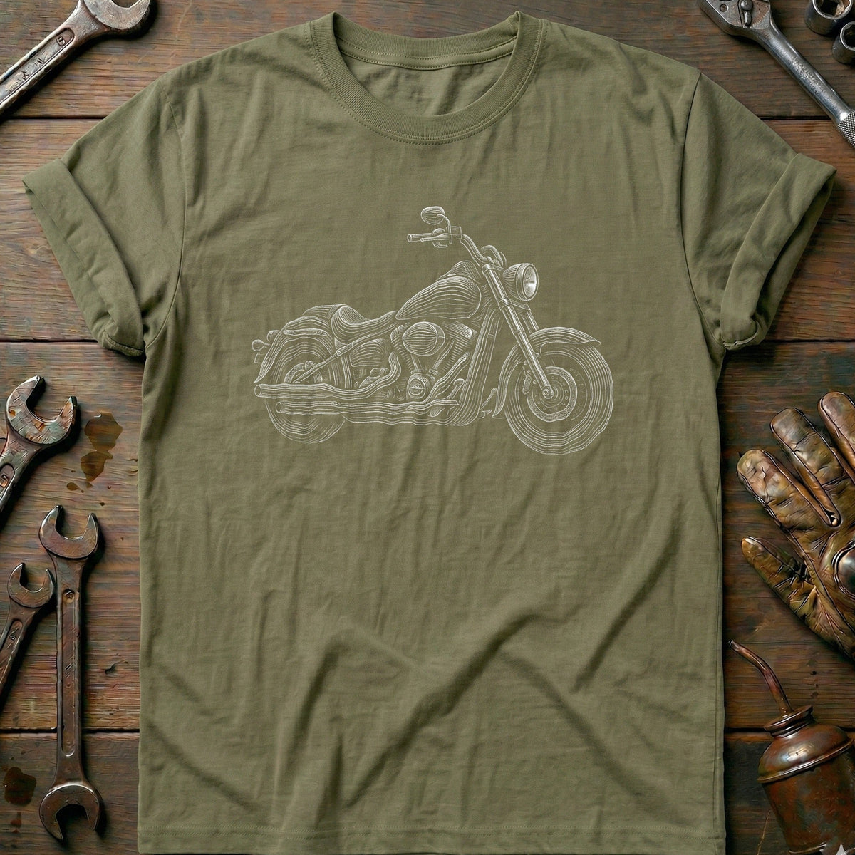 Cruiser Engraving Motorcycle T-Shirt EU Gift For Biker