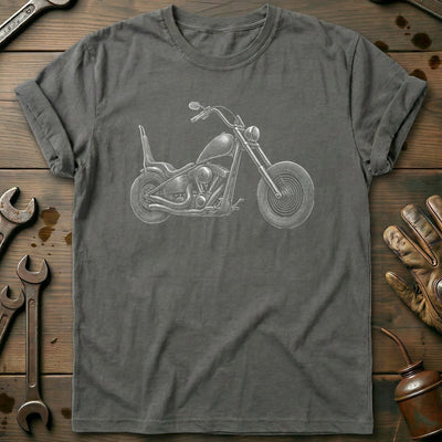 Chopper Engraving Motorcycle T-Shirt EU Gift For Biker