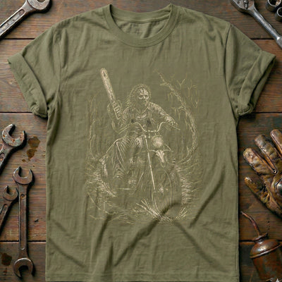 Chainsaw Scene Motorcycle T-Shirt AU Gift For Biker