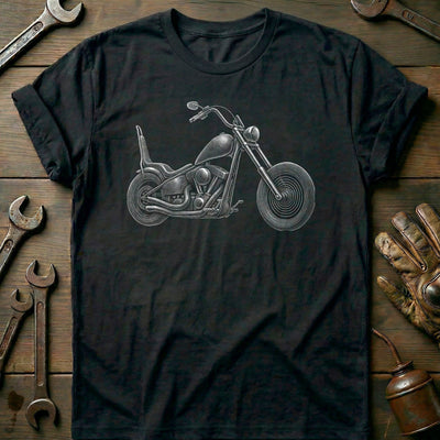 Chopper Engraving Motorcycle T-Shirt US Gift For Biker