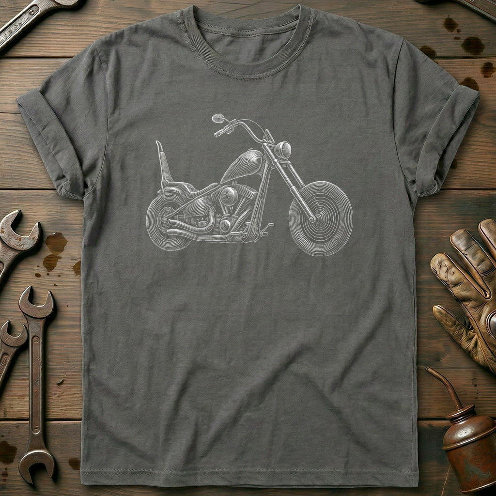 Chopper Engraving Motorcycle T-Shirt GC Gift For Biker