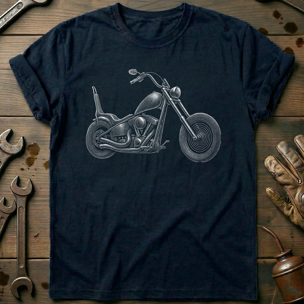 Chopper Engraving Motorcycle T-Shirt GC Gift For Biker