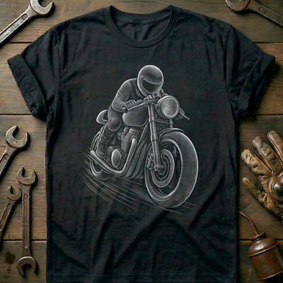 Cafe Racer Engraving Motorcycle T-Shirt Gift For Biker