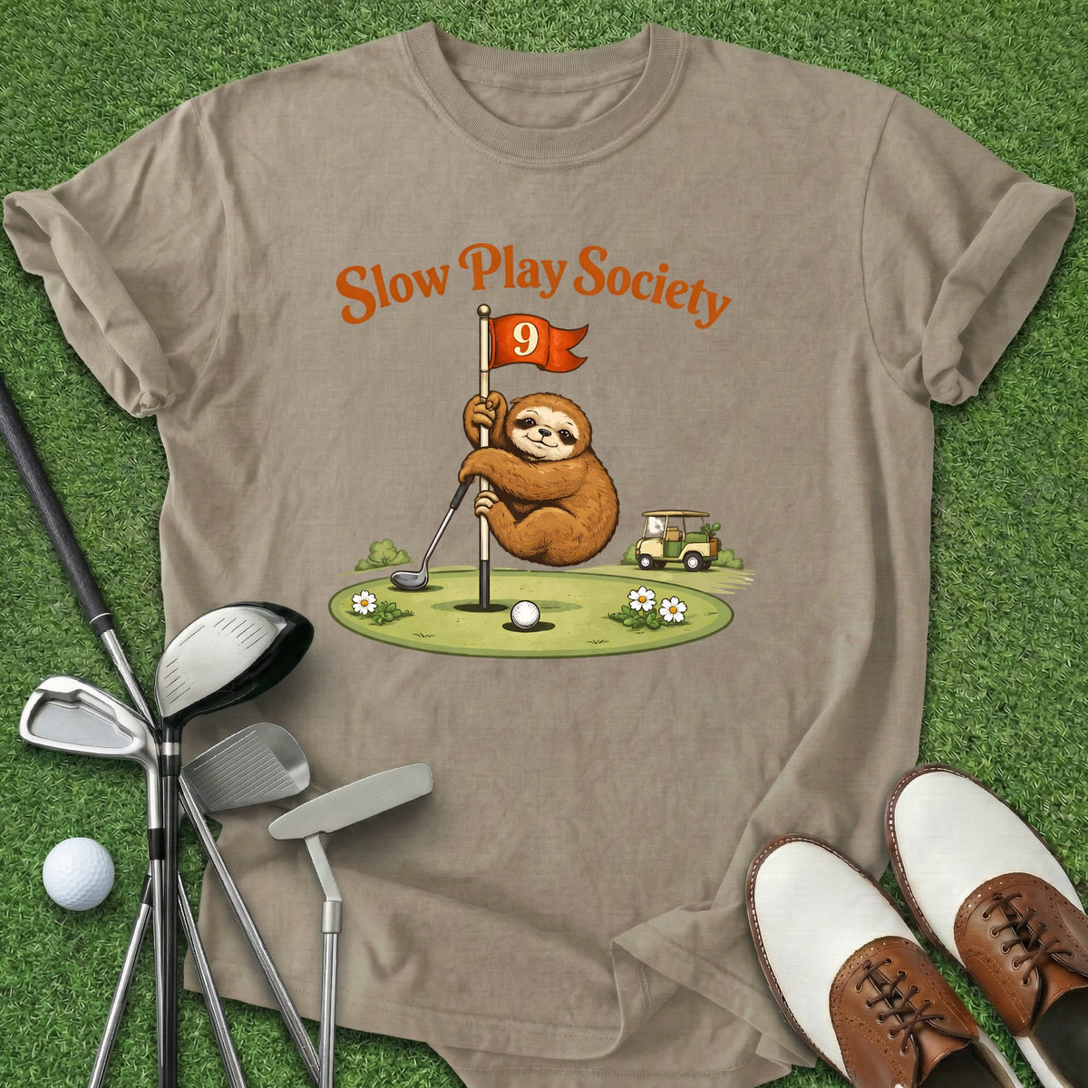 Slow Play Society T-Shirt Gift For Golfer