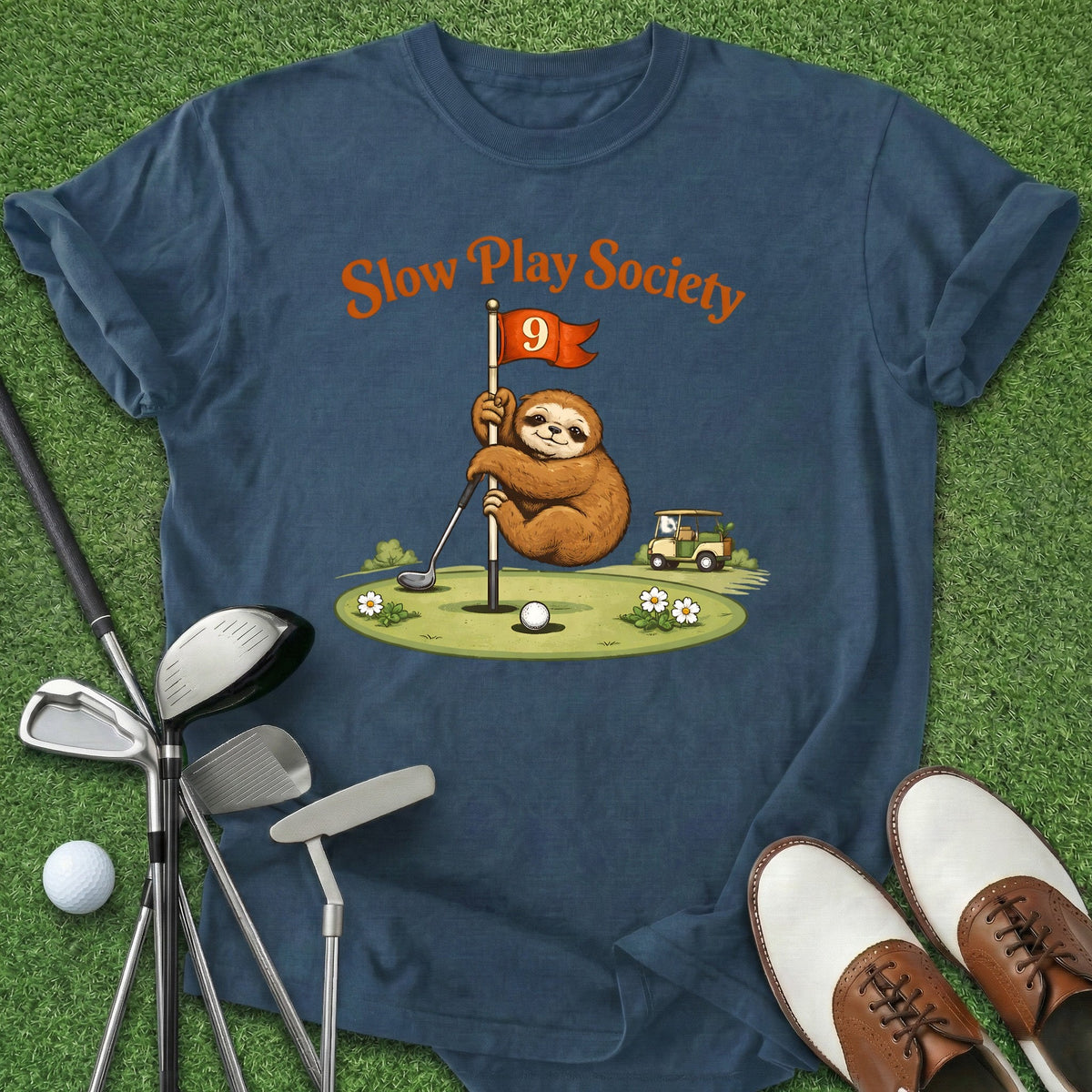 Slow Play Society T-Shirt Gift For Golfer