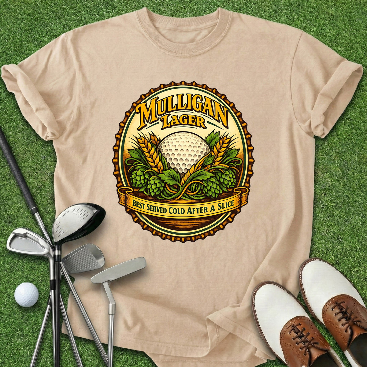 Mulligan Lager T-Shirt Gift For Golfer