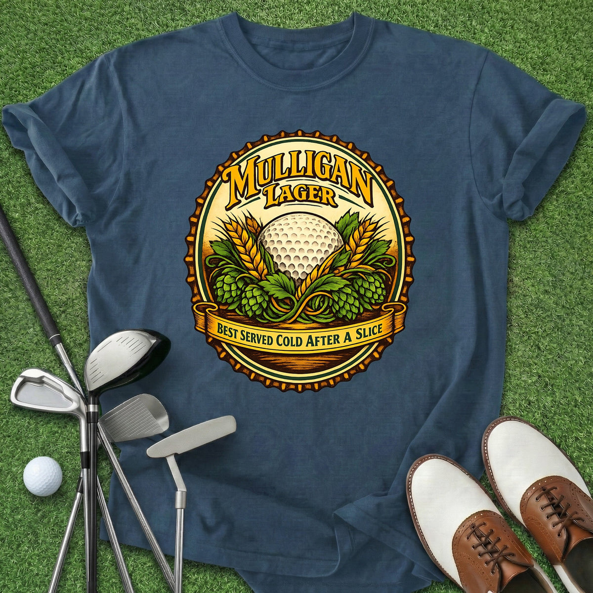 Mulligan Lager T-Shirt Gift For Golfer