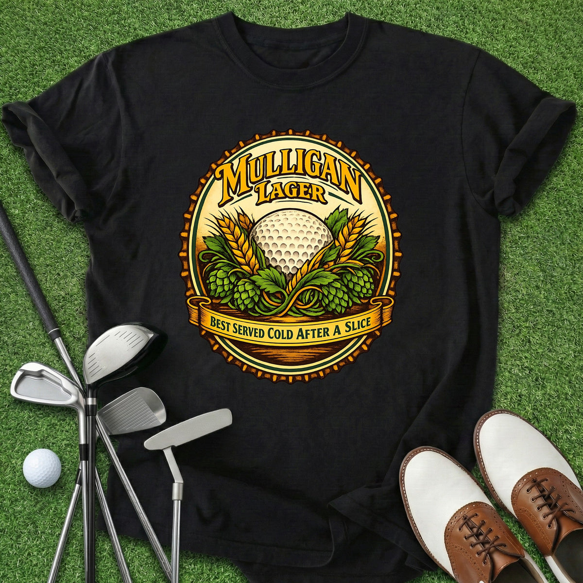 Mulligan Lager T-Shirt Gift For Golfer