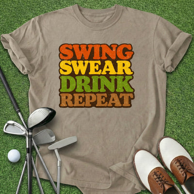 Swing Swear Drink T-Shirt Gift For Golfer