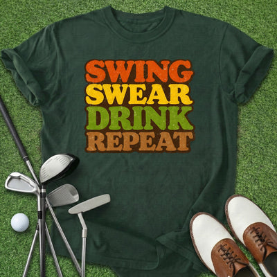 Swing Swear Drink T-Shirt Gift For Golfer