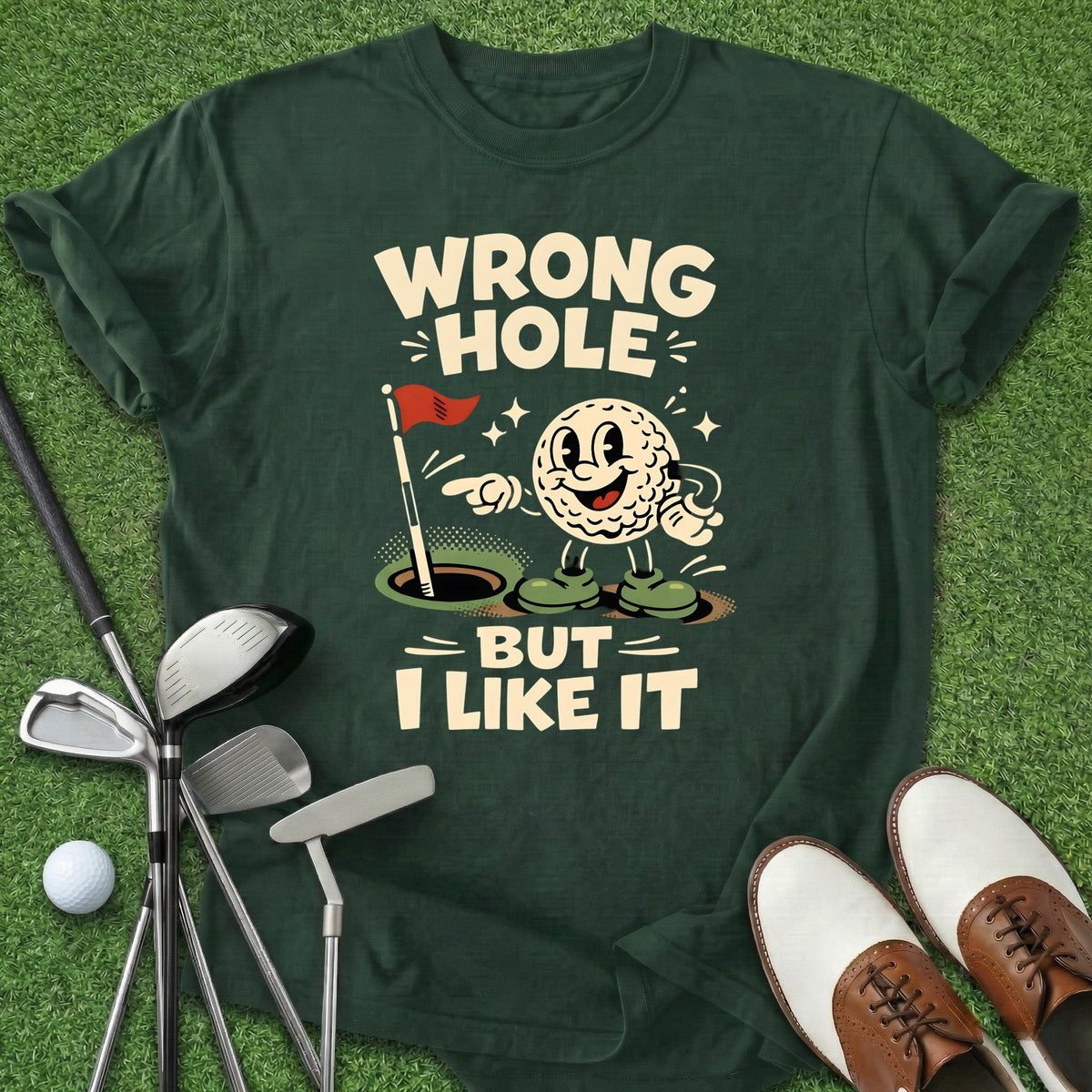 Wrong Hole T-Shirt Gift For Golfer