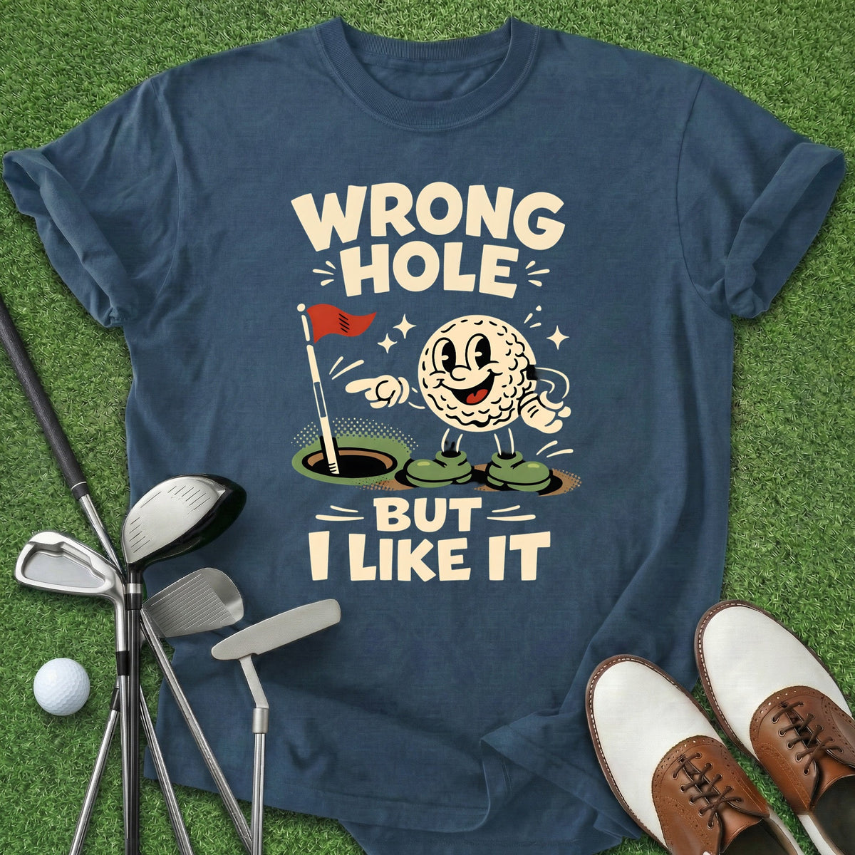 Wrong Hole T-Shirt Gift For Golfer