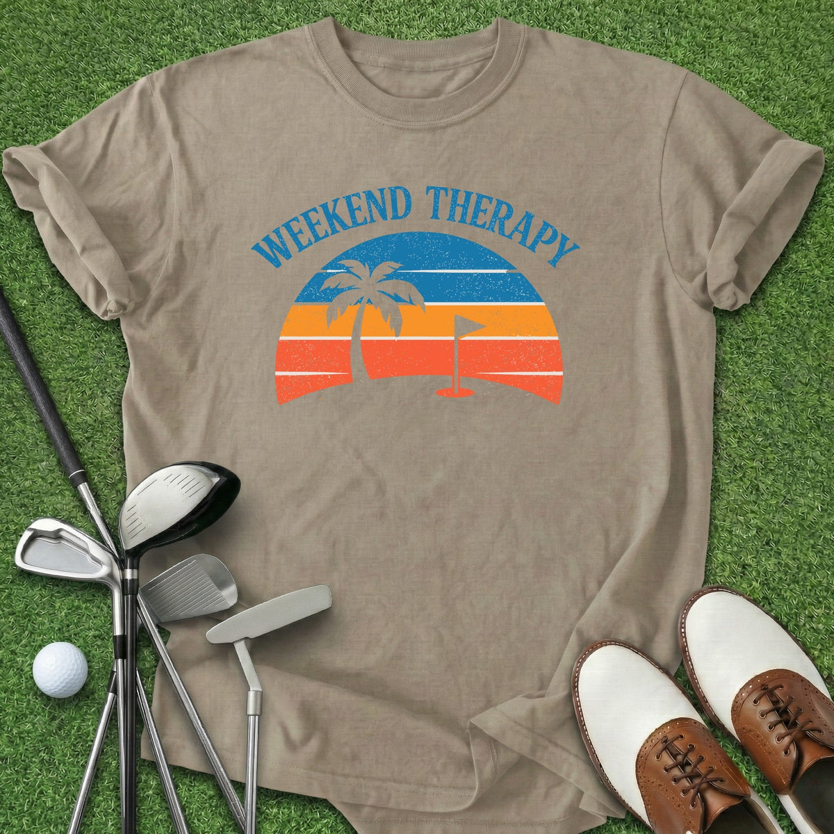 Weekend Therapy T-Shirt Gift For Golfer