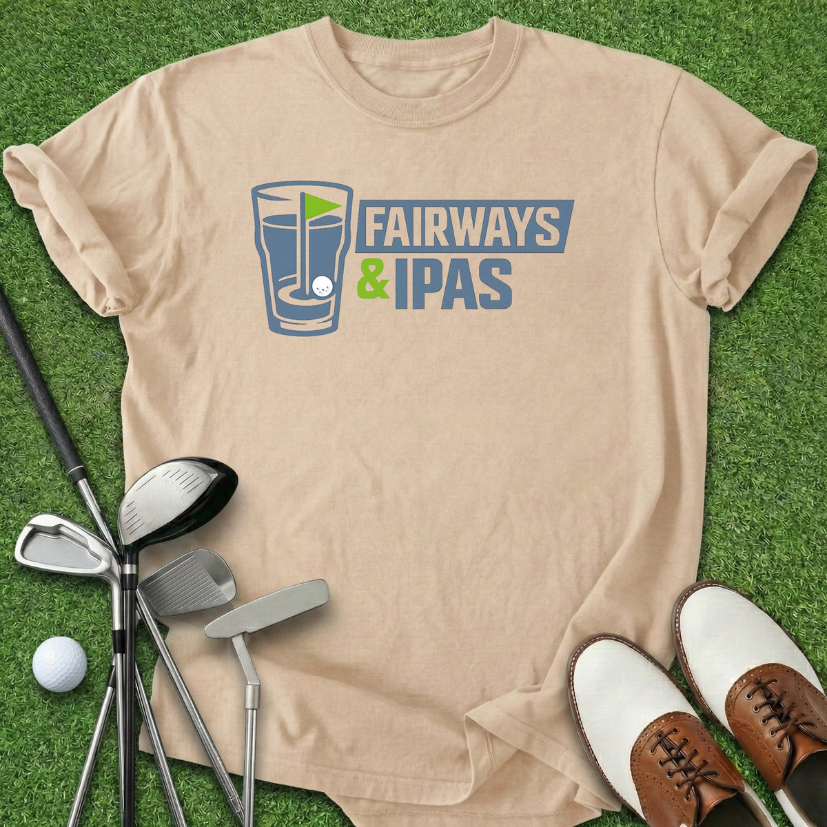 Fairways & IPAS T-Shirt Gift For Golfer