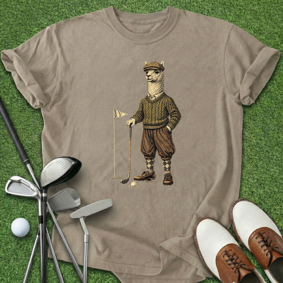 Alpaca Golf T-Shirt Gift For Golfer