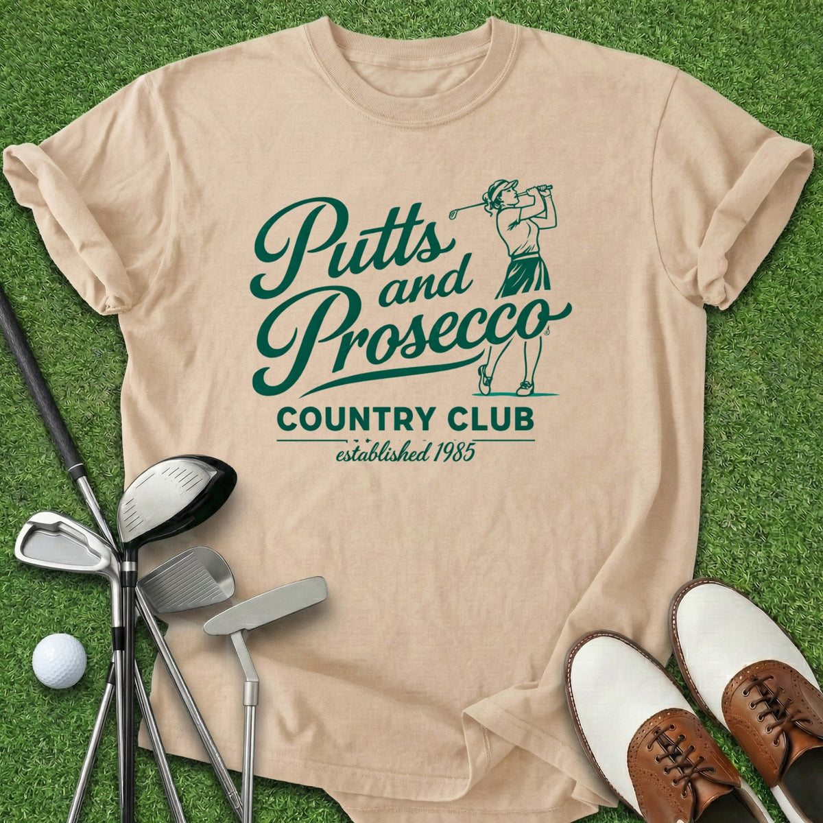Putts & Prosecco T-Shirt Gift For Golfer
