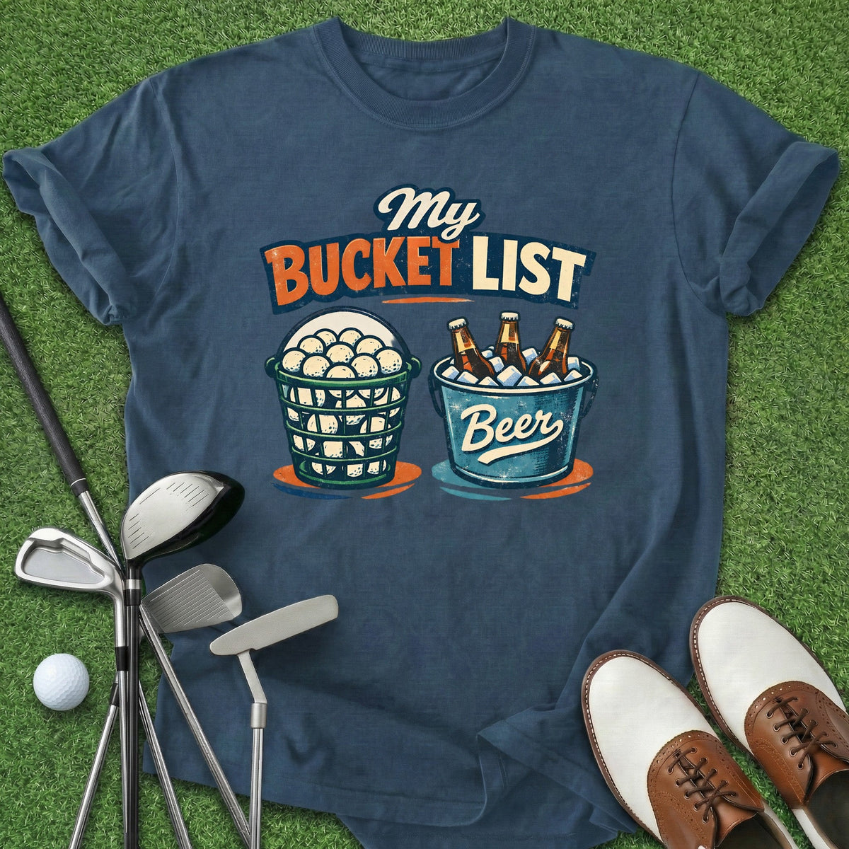 Bucket List T-Shirt Gift For Golfer
