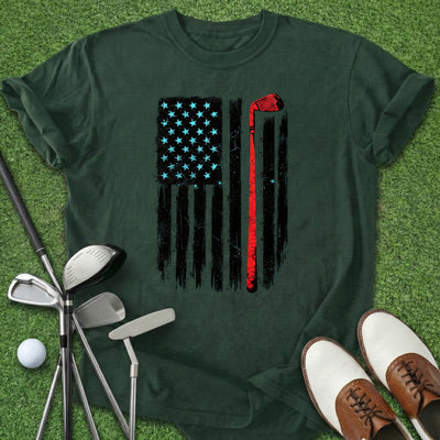 USA Golf Flag T-Shirt Gift For Golfer
