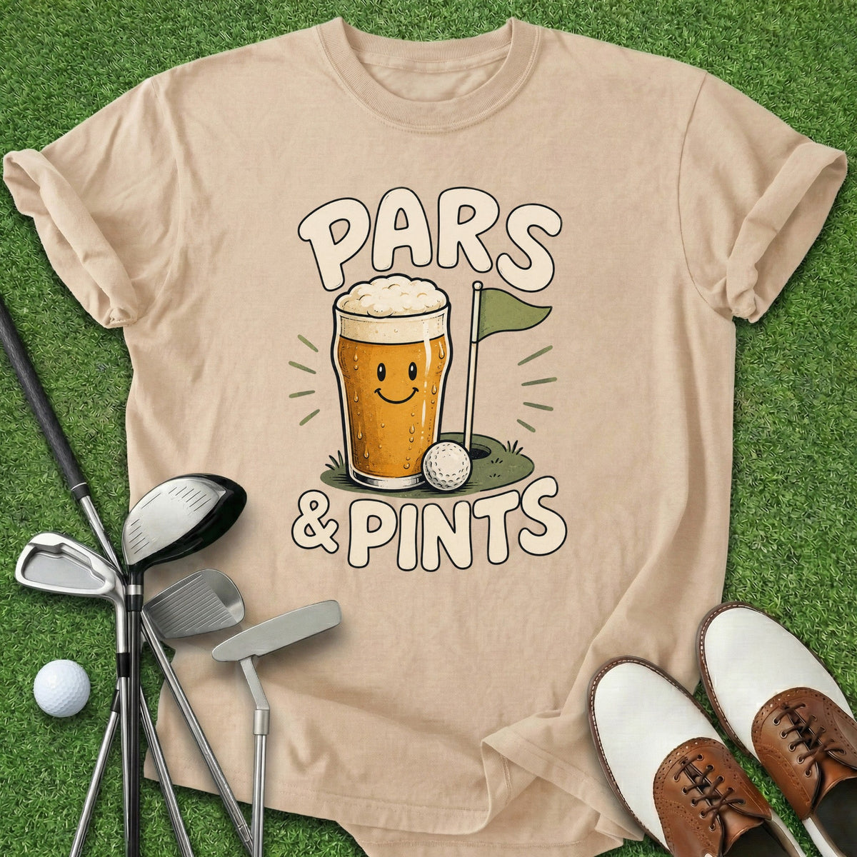 Pars & Pints T-Shirt Gift For Golfer