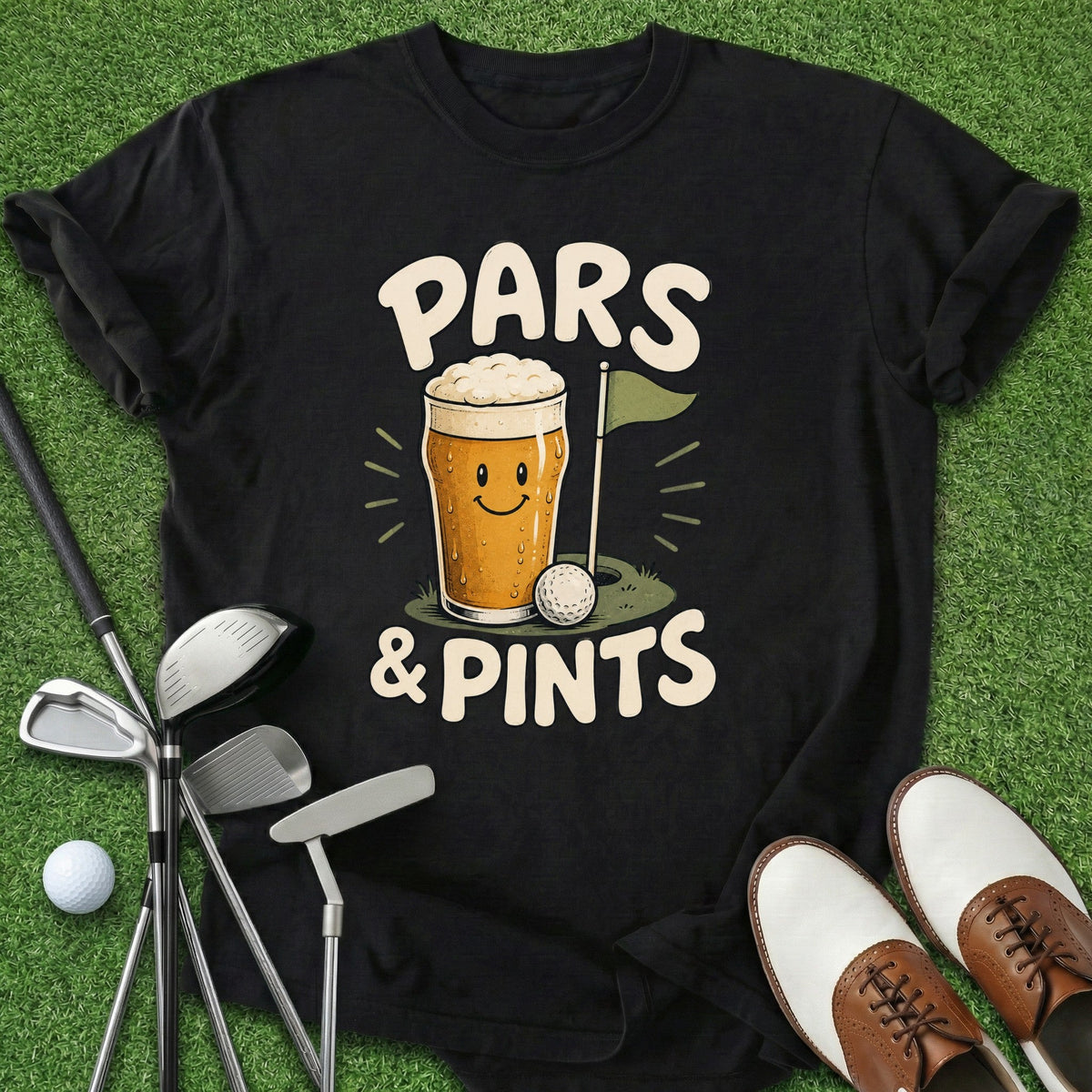 Pars & Pints T-Shirt Gift For Golfer