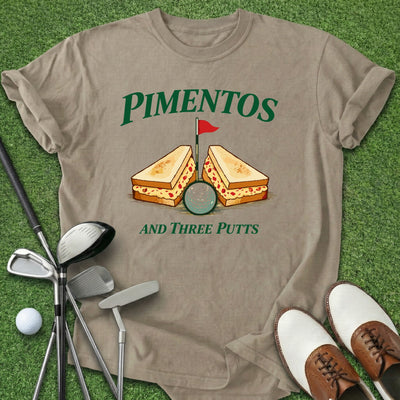Pimentos & Three Putts T-Shirt Gift For Golfer