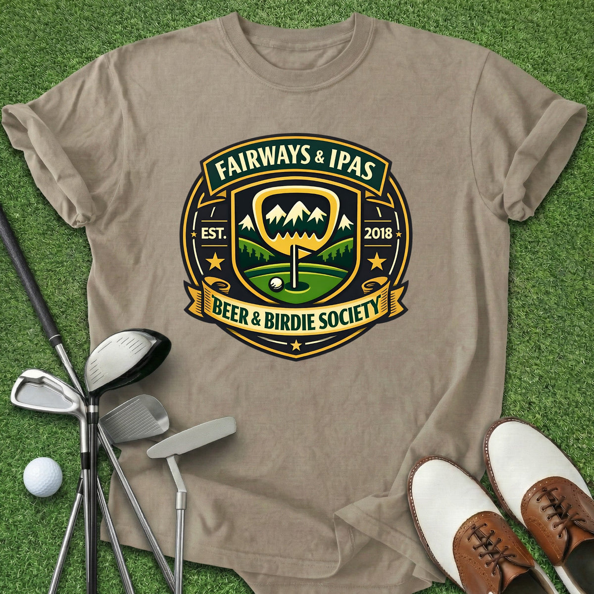 Beer & Birdie T-Shirt Gift For Golfer