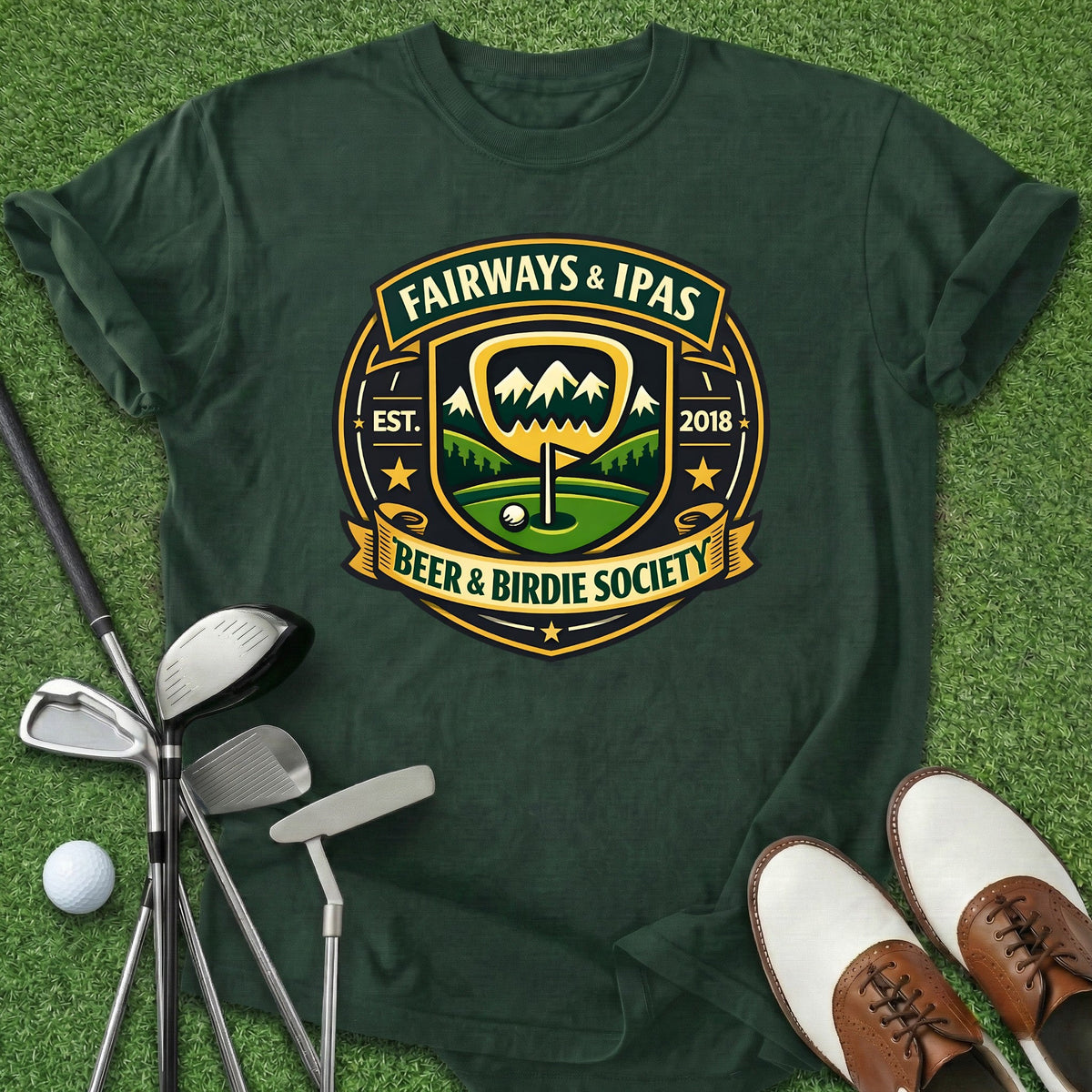 Beer & Birdie T-Shirt Gift For Golfer