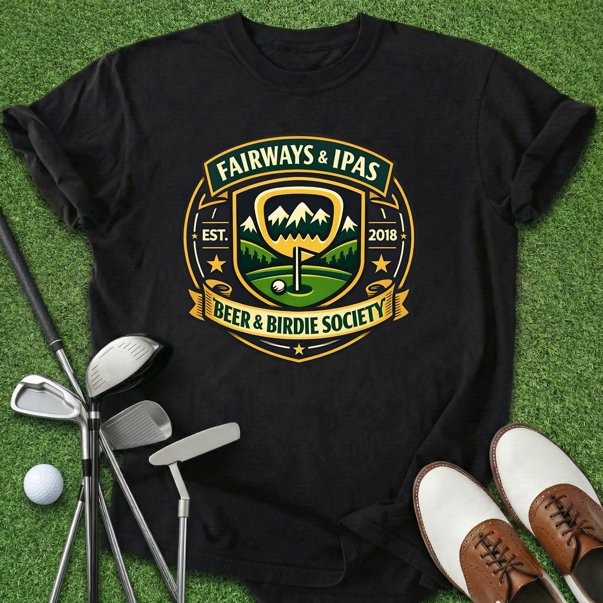 Beer & Birdie T-Shirt Gift For Golfer