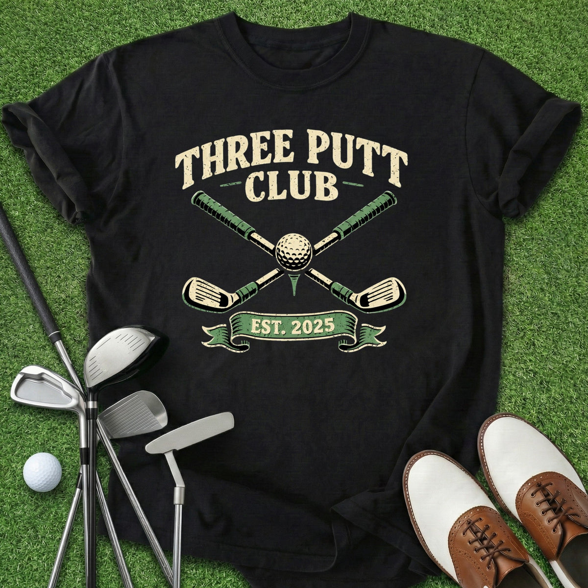 Three Putt Club T-Shirt Gift For Golfer