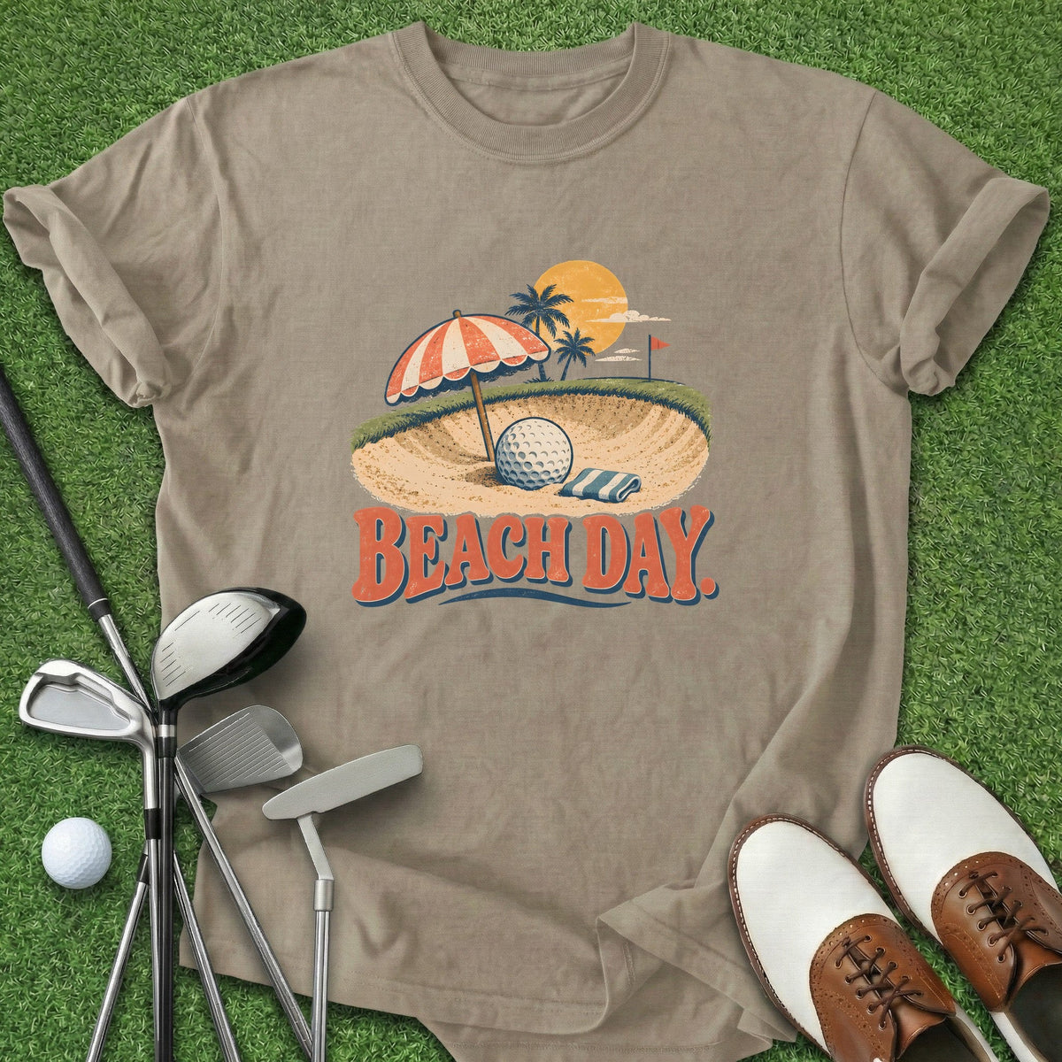Beach Day T-Shirt Gift For Golfer