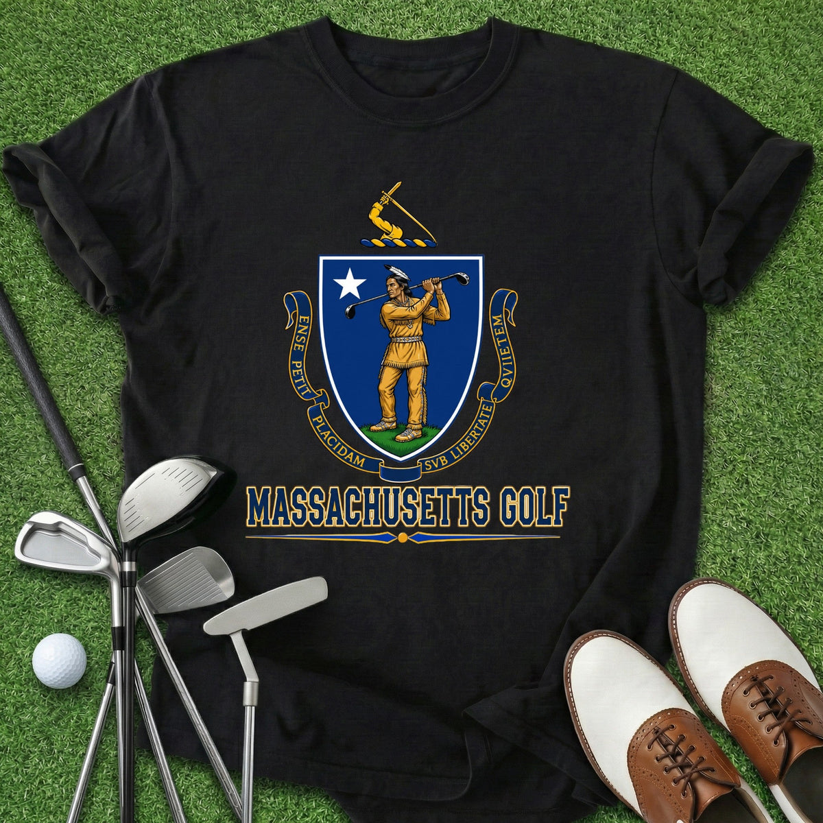 Massachusetts Golf T-Shirt Gift For Golfer