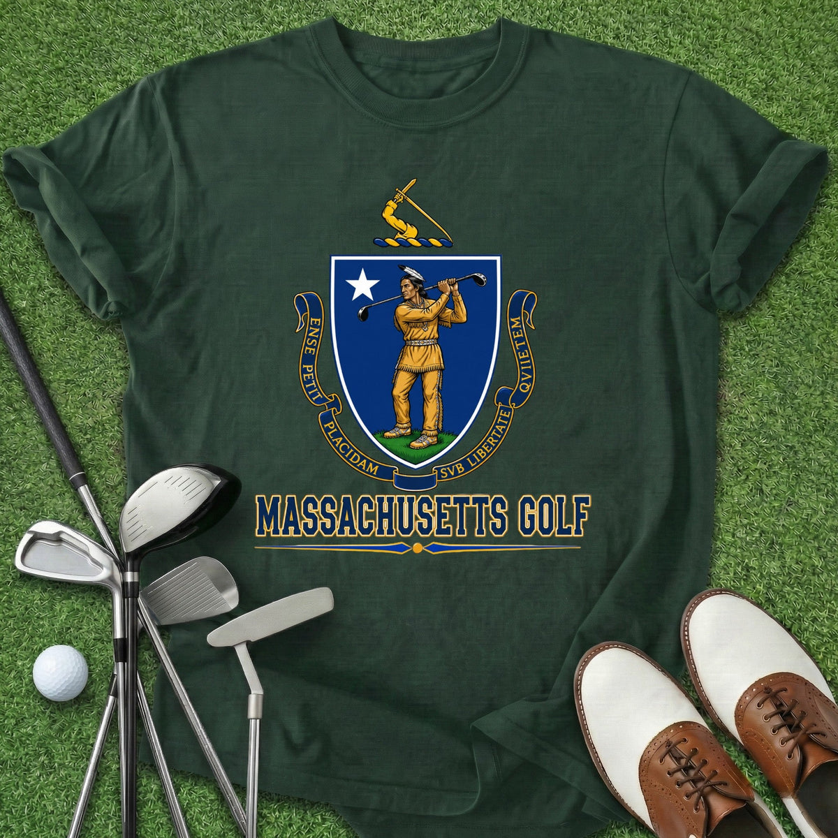 Massachusetts Golf T-Shirt Gift For Golfer