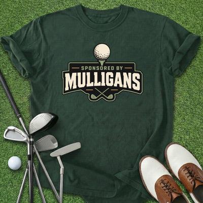 Sponsored By Mulligans T-Shirt Gift For Golfer