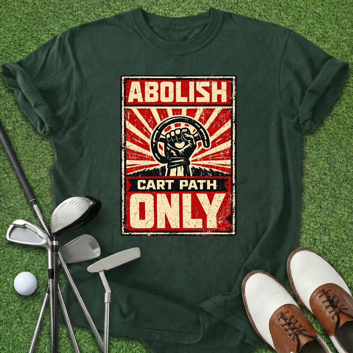Abolish Cart Path T-Shirt Gift For Golfer
