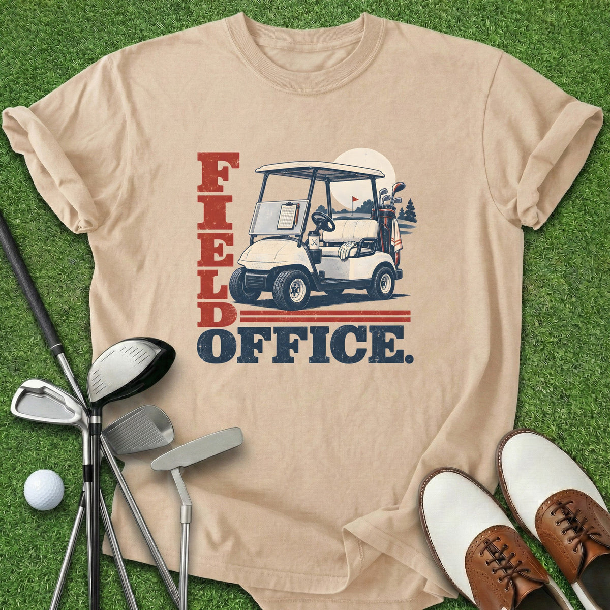 Field Office T-Shirt Gift For Golfer