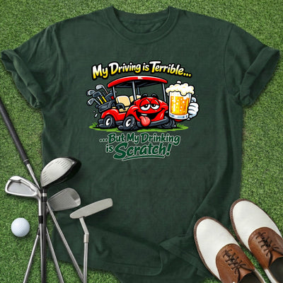 Driving Is Terrible T-Shirt Gift For Golfer