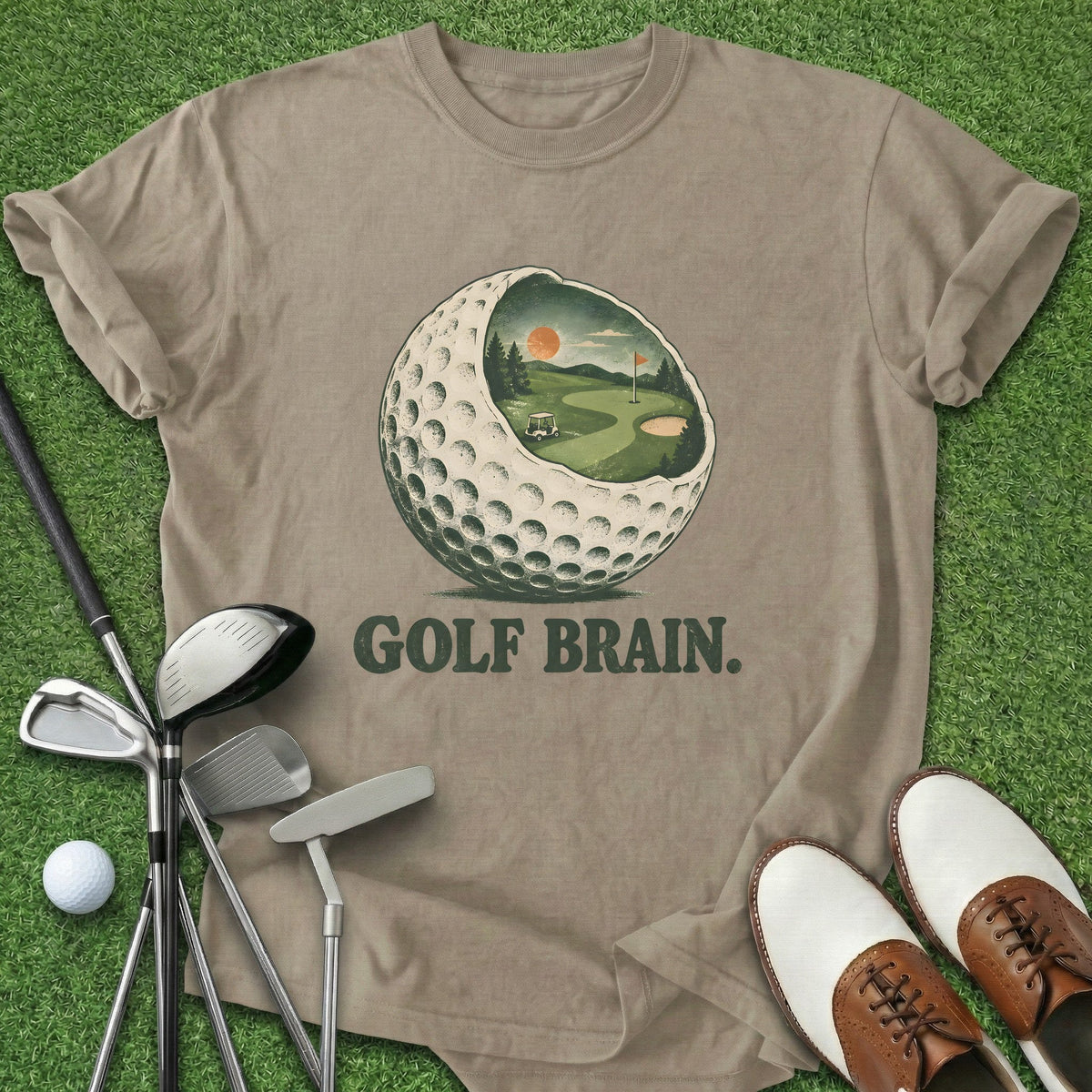 Golf Brain T-Shirt Gift For Golfer