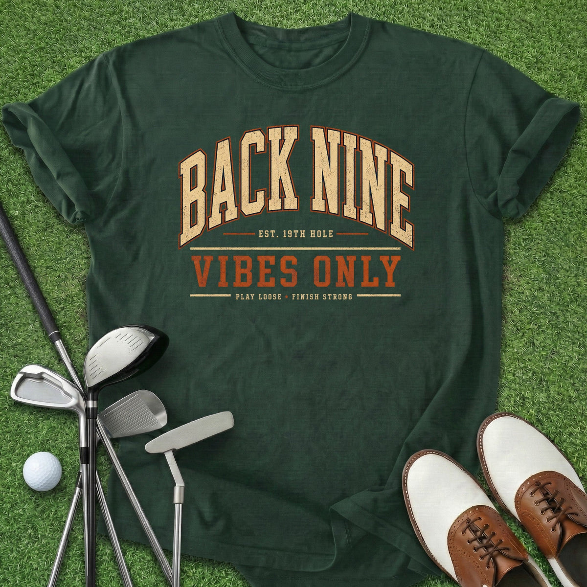 Back Nine Vibes T-Shirt Gift For Golfer