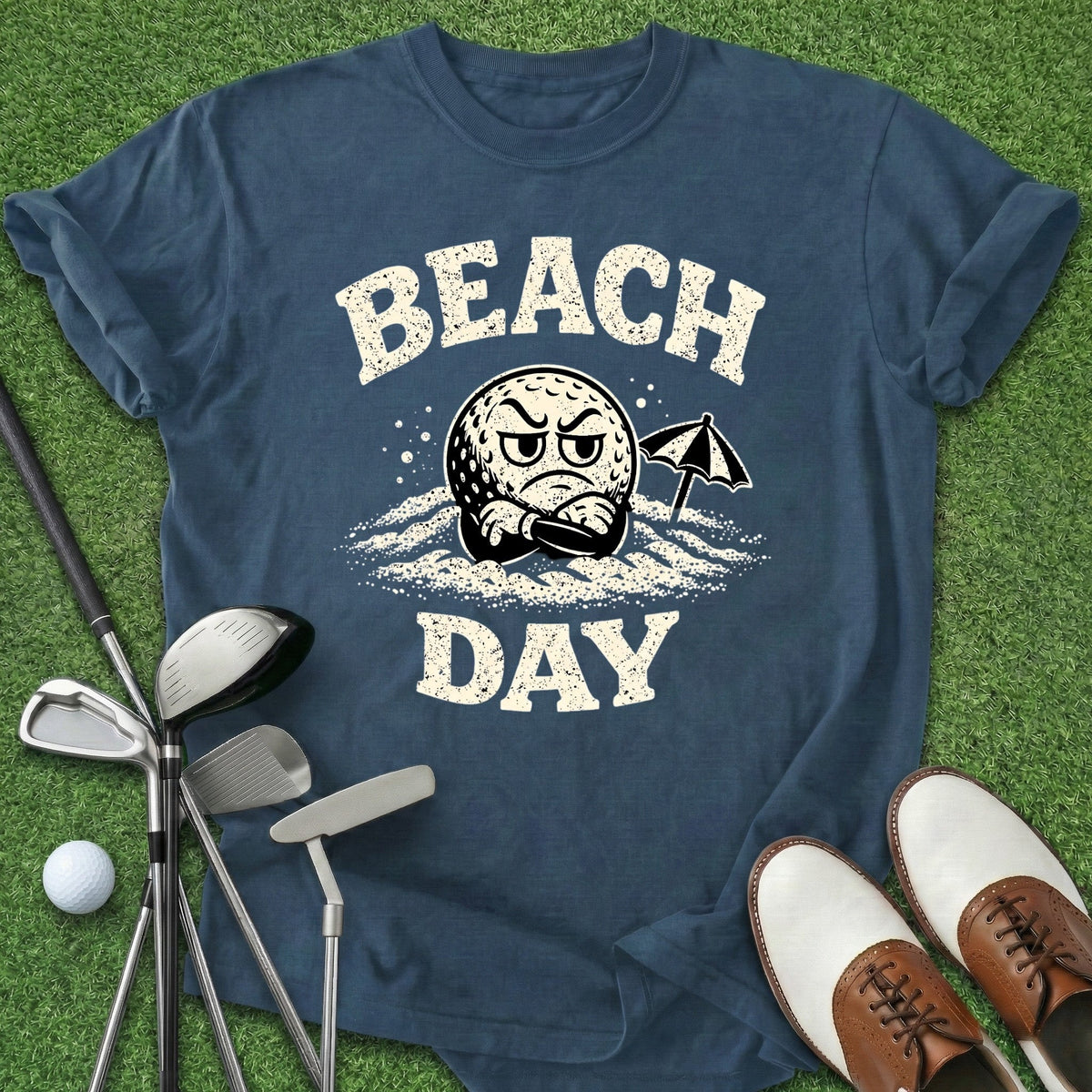 Beach Day T-Shirt Gift For Golfer
