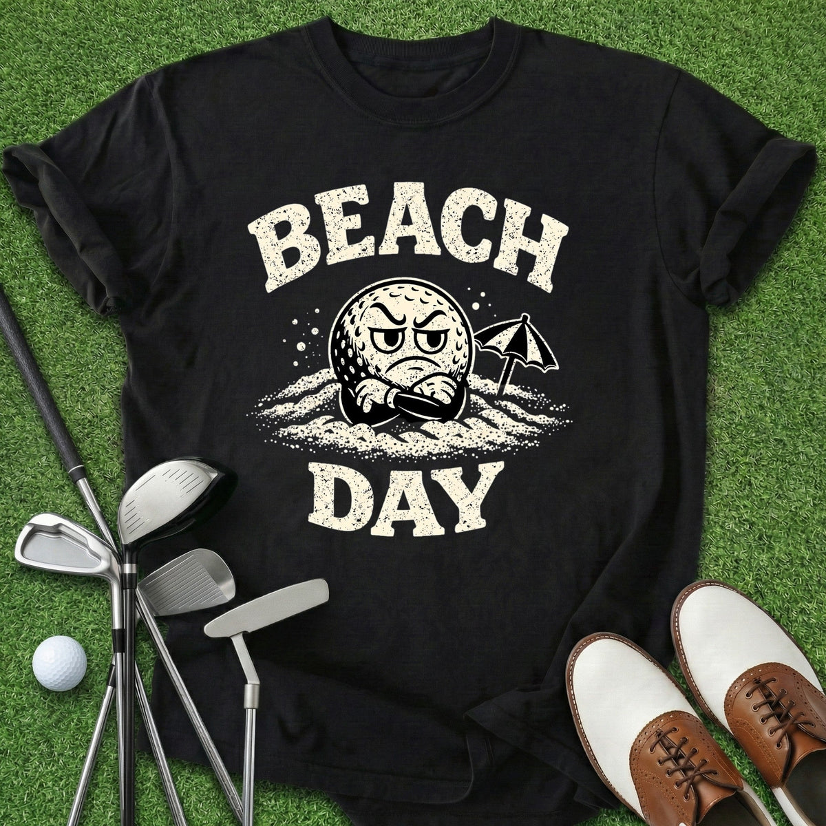 Beach Day T-Shirt Gift For Golfer