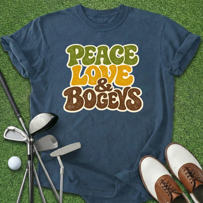 Peace Love Bogeys T-Shirt Gift For Golfer