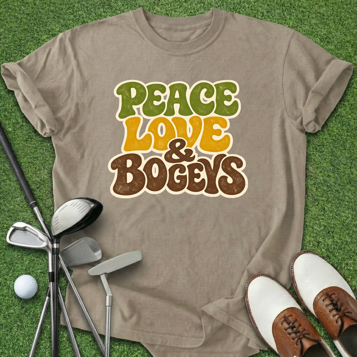 Peace Love Bogeys T-Shirt Gift For Golfer
