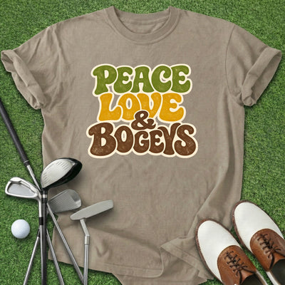 Peace Love Bogeys T-Shirt Gift For Golfer
