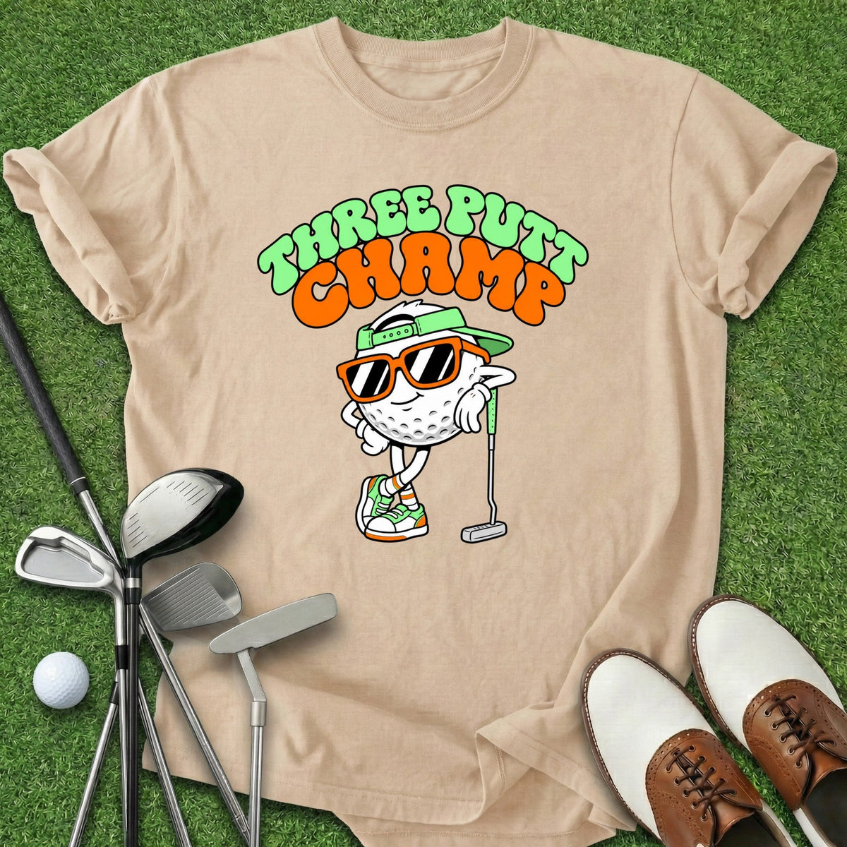 Three Putt Champ T-Shirt Gift For Golfer